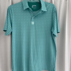 Bogey Bros Polo Shirt Mens L Geometric Golf Performance Birdie Finger AOP Preppy